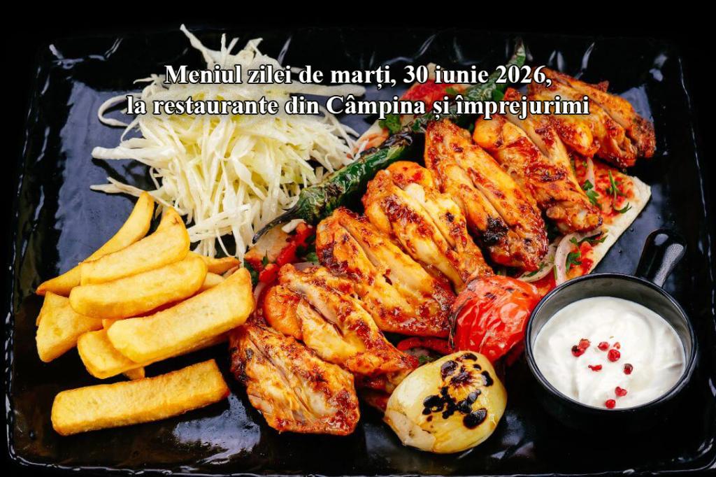 Marți, 30 iunie 2026. Meniul zilei la restaurante din Câmpina și împrejurimi