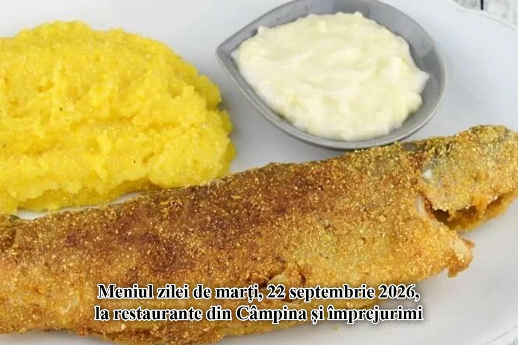Marți, 22 septembrie 2026. Meniul zilei la restaurante din Câmpina și împrejurimi