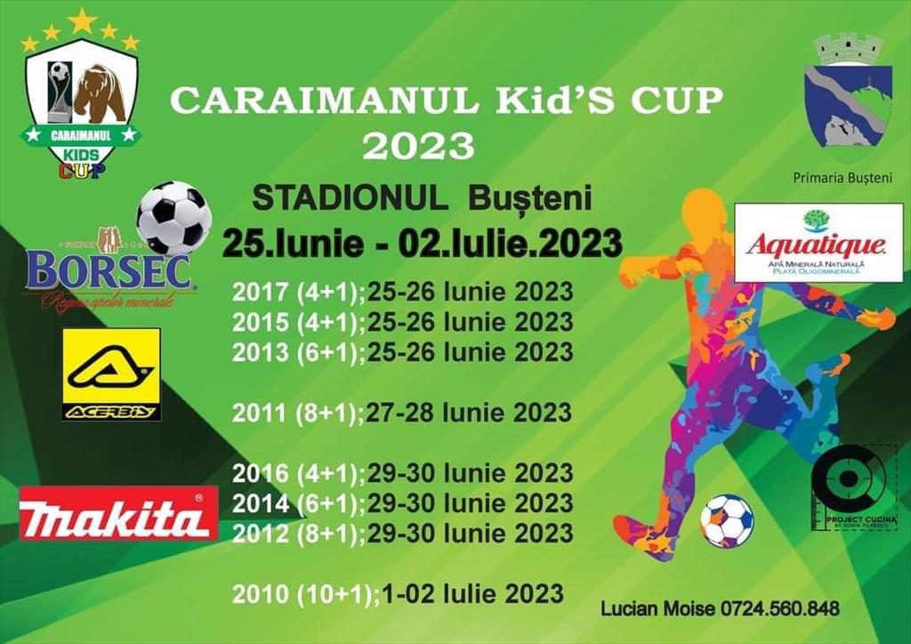 Din 25 iunie începe ”Caraimanul Kids Cup”, competiție ajunsă la a VII-a ediție