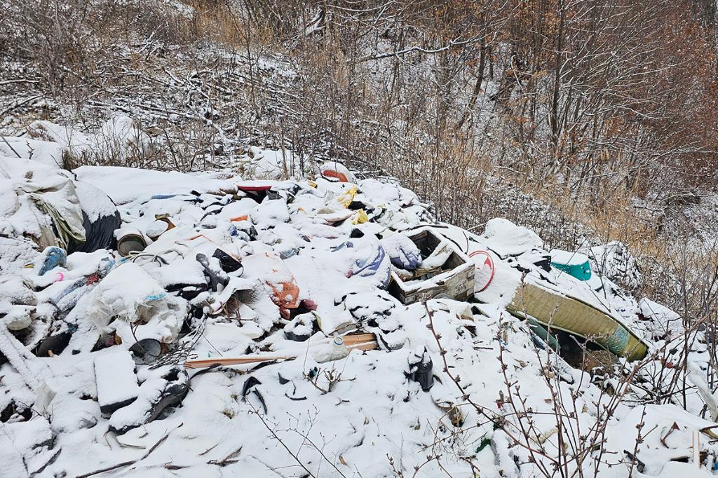 Un teren al Ocolului Silvic Câmpina este plin de gunoaie