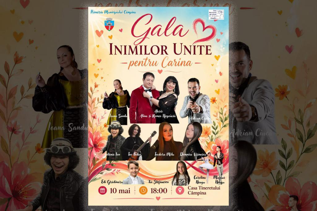 ”Gala inimilor unite”, spectacol caritabil organizat de Primăria Câmpina pentru Carina Vasile