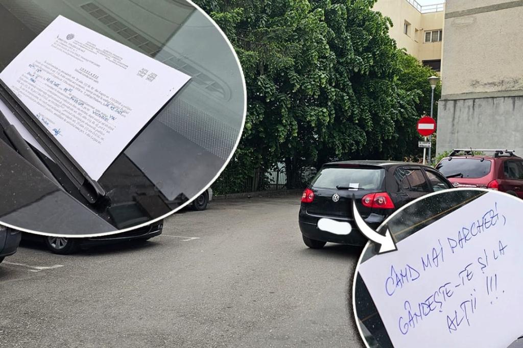 O parcare de tot râsul, pe Strada Victoriei, din Câmpina! Reacția oamenilor și a... Poliției Locale!