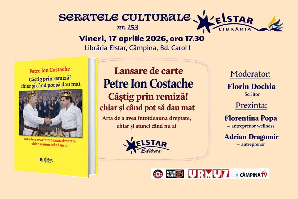 Seratele Culturale Elstar. „Câștig prin remiză! chiar și când pot să dau mat”, de Petre Ion Costache