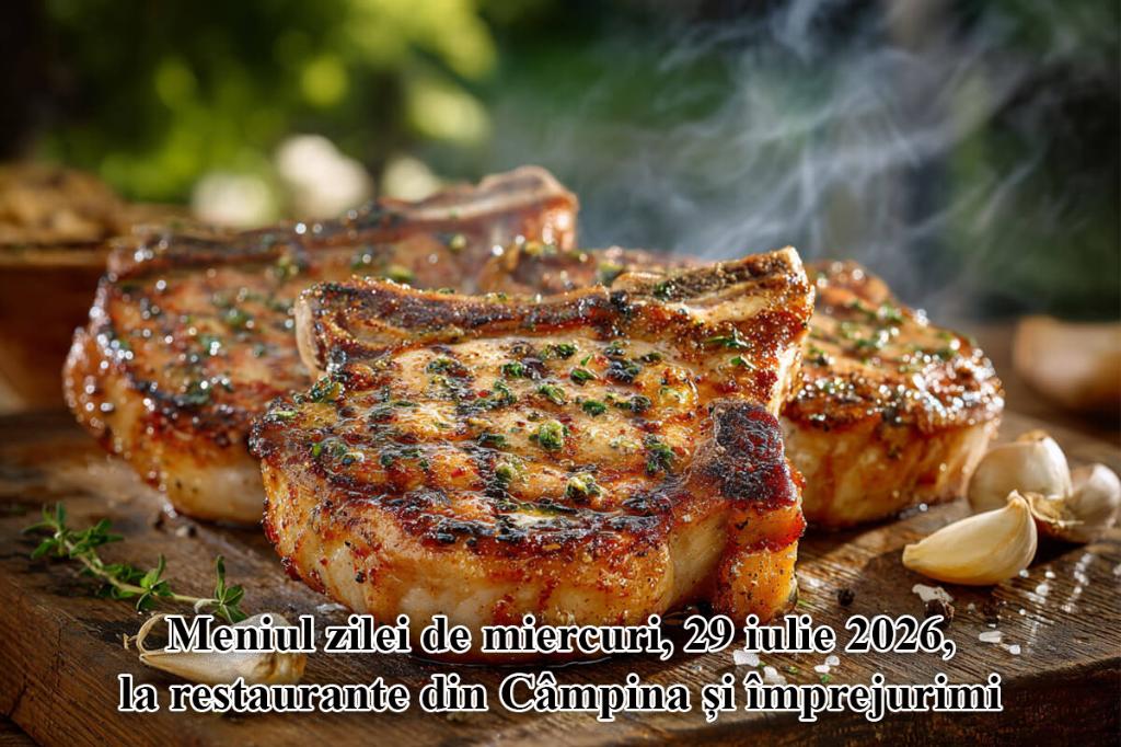 Miercuri, 29 iulie 2026. Meniul zilei la restaurante din Câmpina și împrejurimi