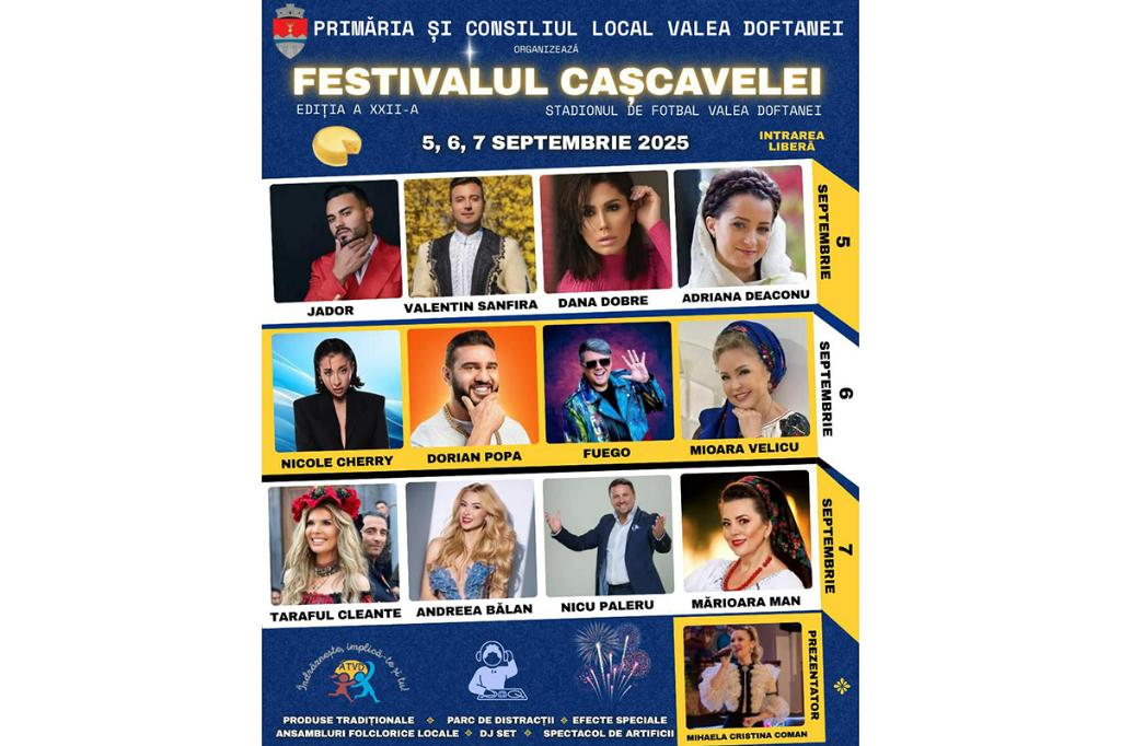 Jador, Fuego și Andreea Bălan, printre invitații ediției din acest an a Festivalului Cașcavelei de la Valea Doftanei