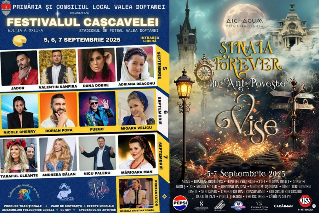 Final de săptămână cu evenimente - ”Festivalul Cașcavelei” și ”Sinaia Forever”