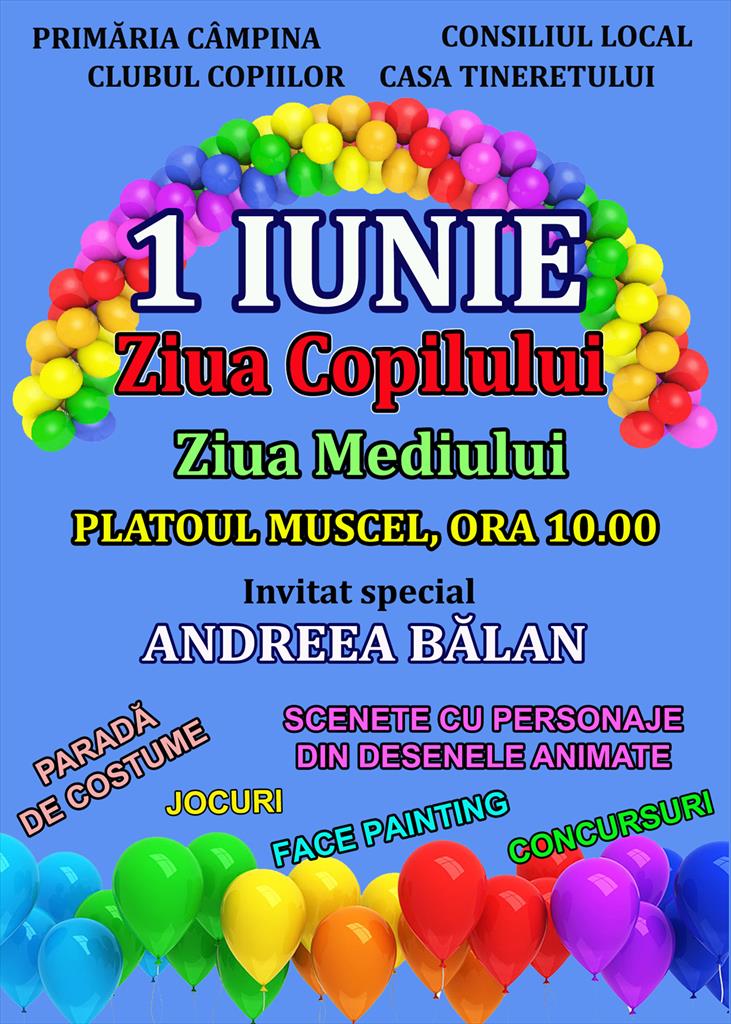 Petrecere pentru copii, de 1 Iunie, pe platoul Muscel. Invitat special - Andreea Bălan