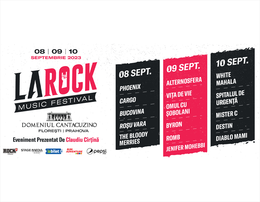 8-10 septembrie, la Domeniul Cantacuzino din Florești, festival de muzică rock