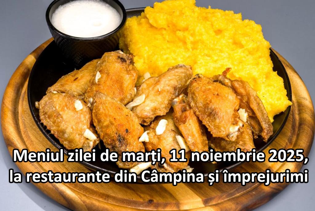 Marți, 11 noiembrie 2025. Meniul zilei la restaurante din Câmpina și împrejurimi