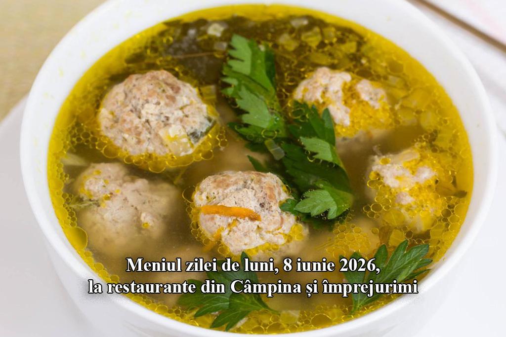 Luni, 8 iunie 2026. Meniul zilei la restaurante din Câmpina și împrejurimi