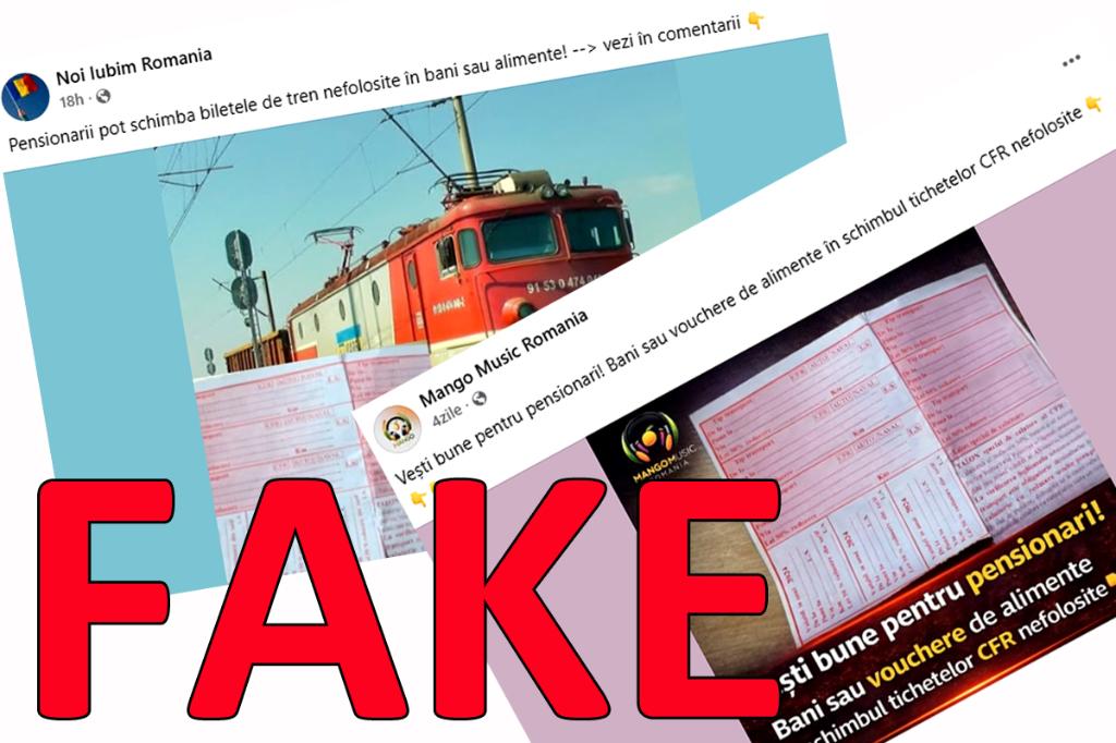 Pensionarii NU pot schimba biletele de tren nefolosite în bani sau alimente!