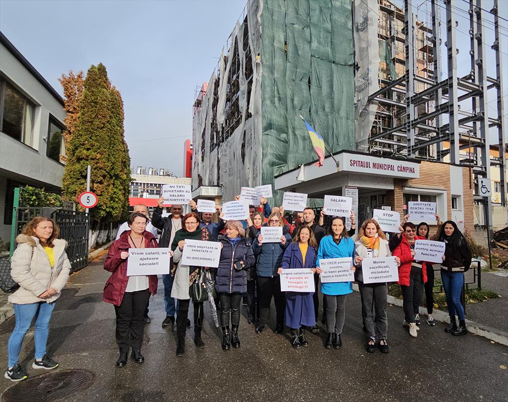 Protest spontan al salariaților TESA la Spitalul Municipal Câmpina