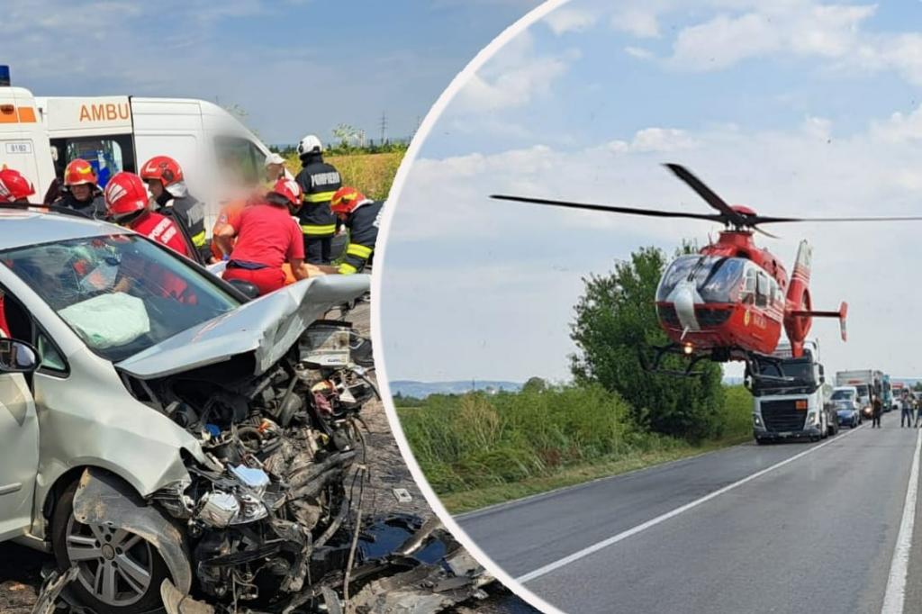 Accident rutier grav pe o șosea din Prahova. A fost solicitat elicopterul SMURD