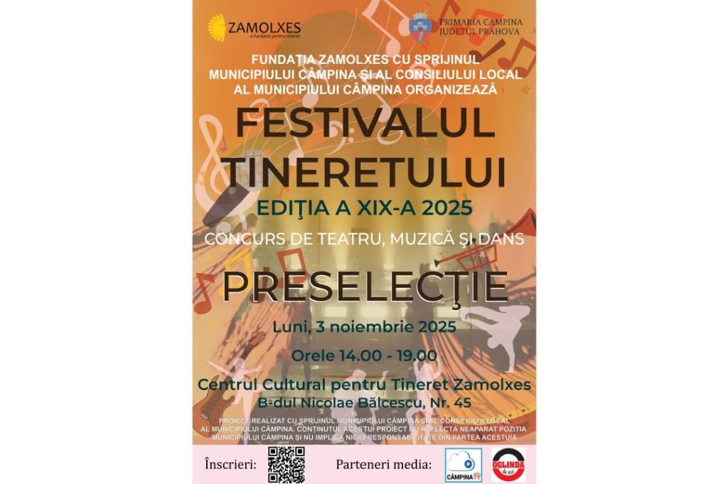 Festivalul Tineretului, organizat de Fundația Zamolxes Câmpina, a ajuns la ediția a XIX-a