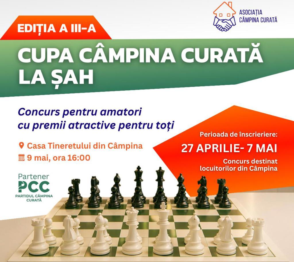 Iubitorii sportului minții se pot înscrie la Cupa Câmpina Curată la Șah