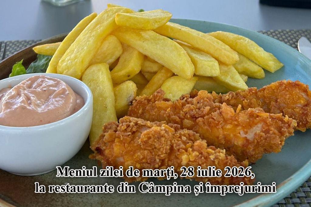 Marți, 28 iulie 2026. Meniul zilei la restaurante din Câmpina și împrejurimi