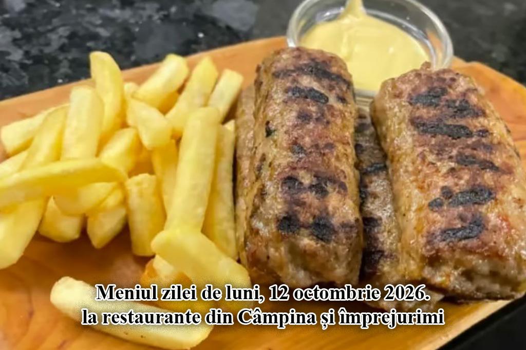 Luni, 12 octombrie 2026. Meniul zilei la restaurante din Câmpina și împrejurimi