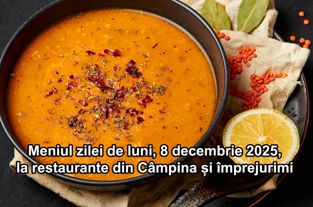 Luni, 8 decembrie 2025. Meniul zilei la restaurante din Câmpina și împrejurimi