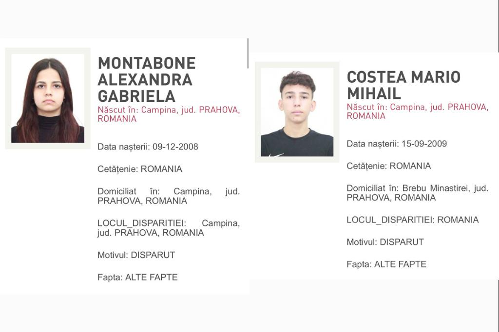 Doi elevi ai Liceului Tehnologic „Constantin Istrati” Câmpina sunt dispăruți și căutăți de autorități