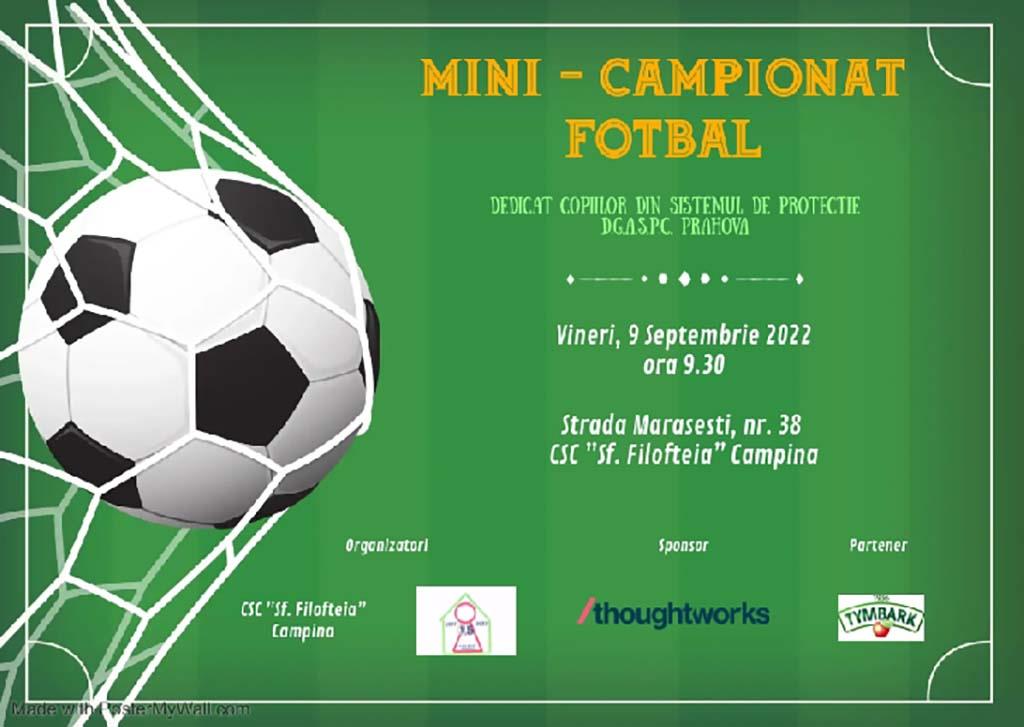 Direcția Județeană de Asistență Socială va organiza la Câmpina o competiție de fotbal pentru copiii din sistemul de protecție