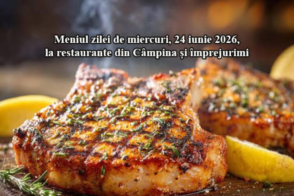 Miercuri, 24 iunie 2026. Meniul zilei la restaurante din Câmpina și împrejurimi