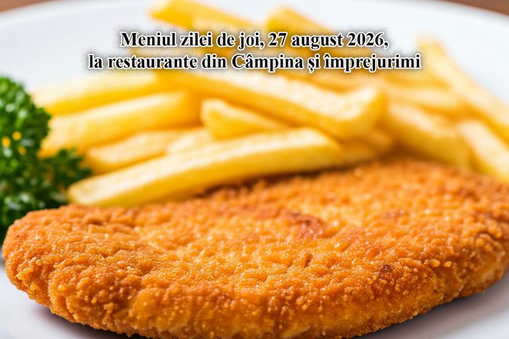 Joi, 27 august 2026. Meniul zilei la restaurante din Câmpina și împrejurimi