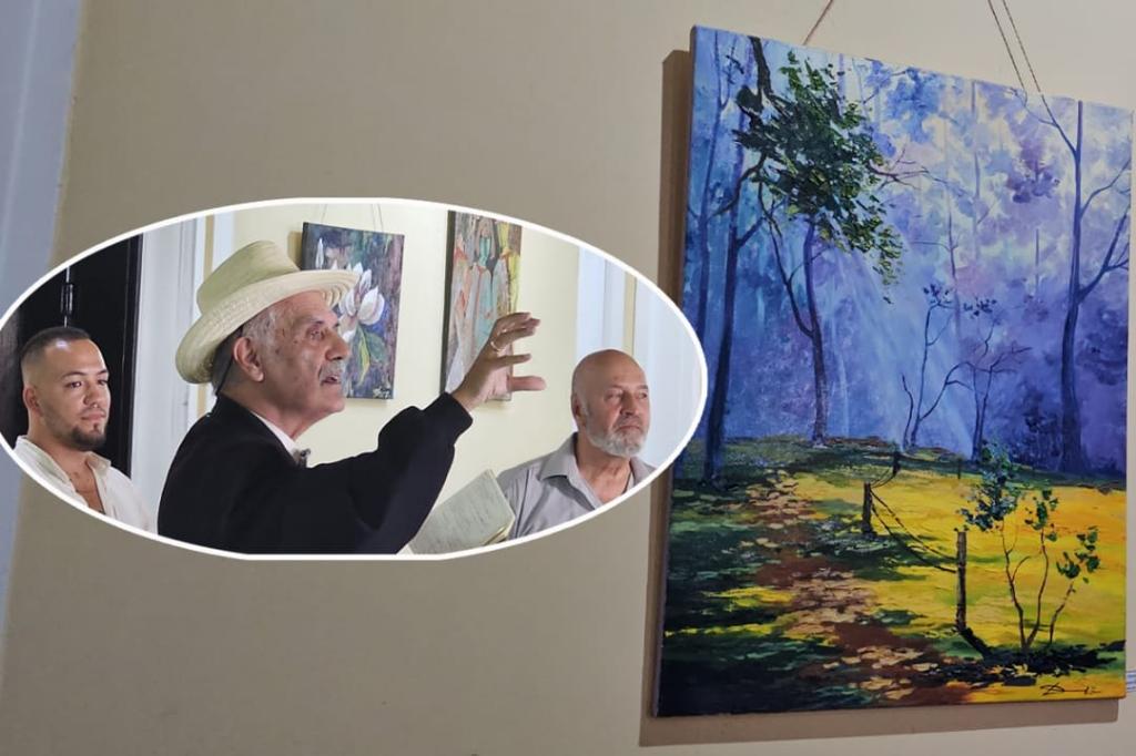 Daniel Donici, un tânăr pictor din Republica Moldova, la vernisajul unei expoziții personale la Câmpina