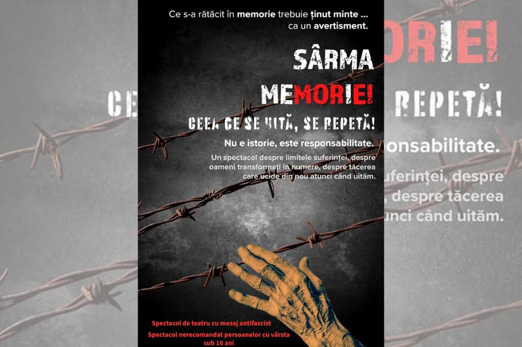 Atelierul Actorului prezintă “Sârma Memoriei” un spectacol dramatic dedicat Zilei Internaționale de Comemorare a Victimelor Holocaustului