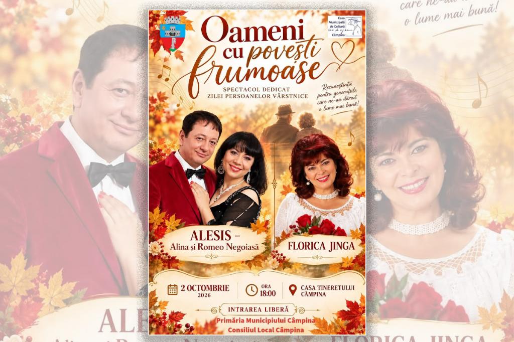 Spectacol cu Florica Jinga și Formația „Alesis” oferit câmpinenilor, cu ocazia Zilei Persoanelor Vârstnice