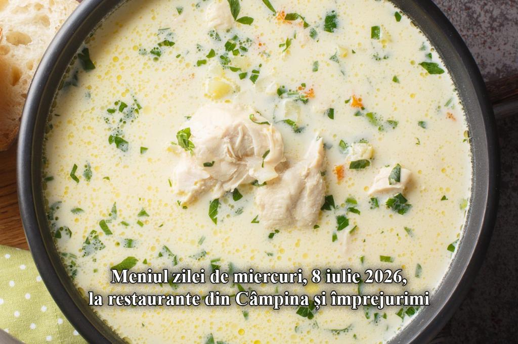 Miercuri, 8 iulie 2026. Meniul zilei la restaurante din Câmpina și împrejurimi