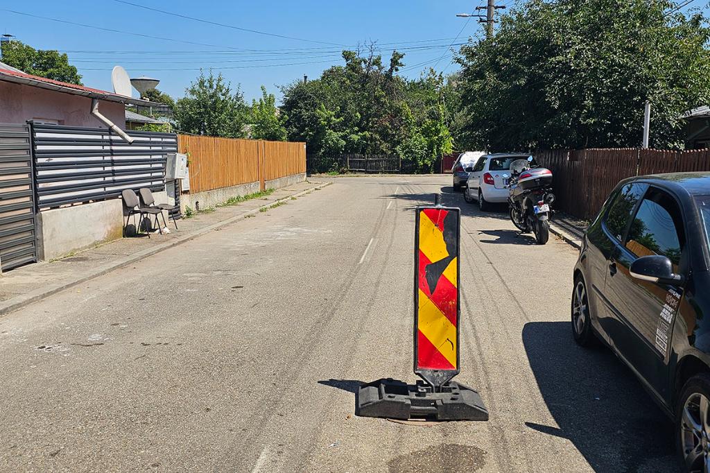 Un „rețelar” și-a „uitat” un marcaj pe Strada Tineretului din Câmpina