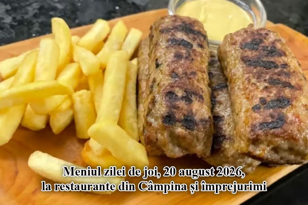 Joi, 20 august 2026. Meniul zilei la restaurante din Câmpina și împrejurimi