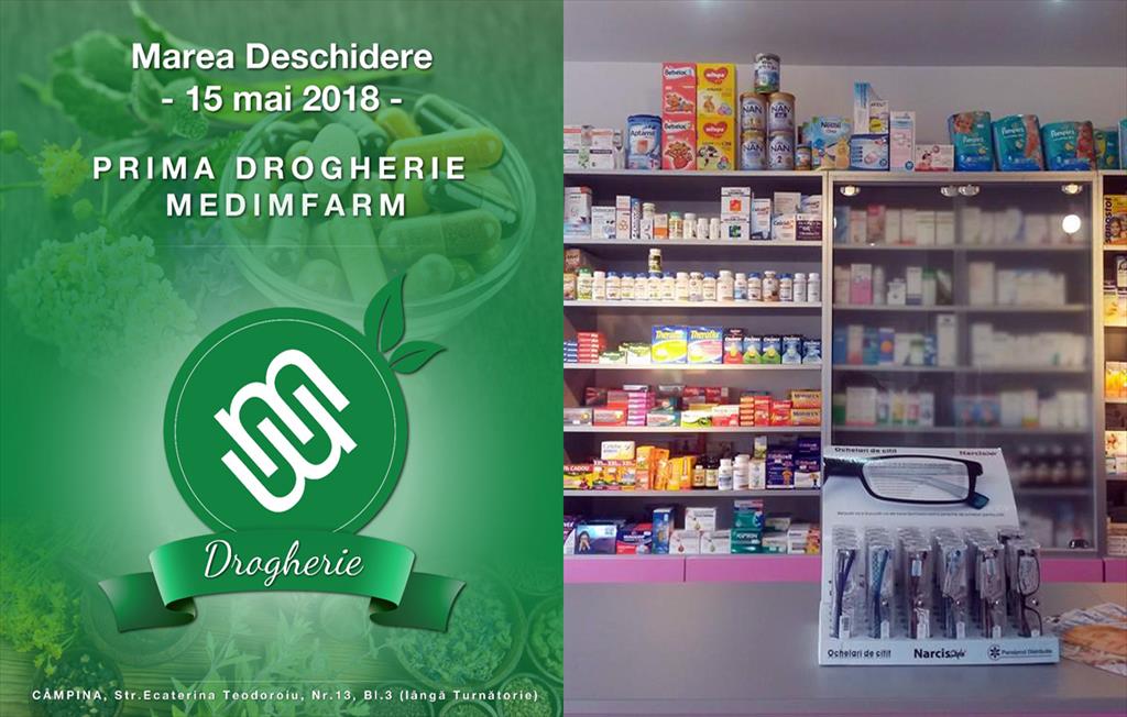 Din 15 mai, la Câmpina se deschide prima drogherie Medimfarm. În Cartierul Turnătorie
