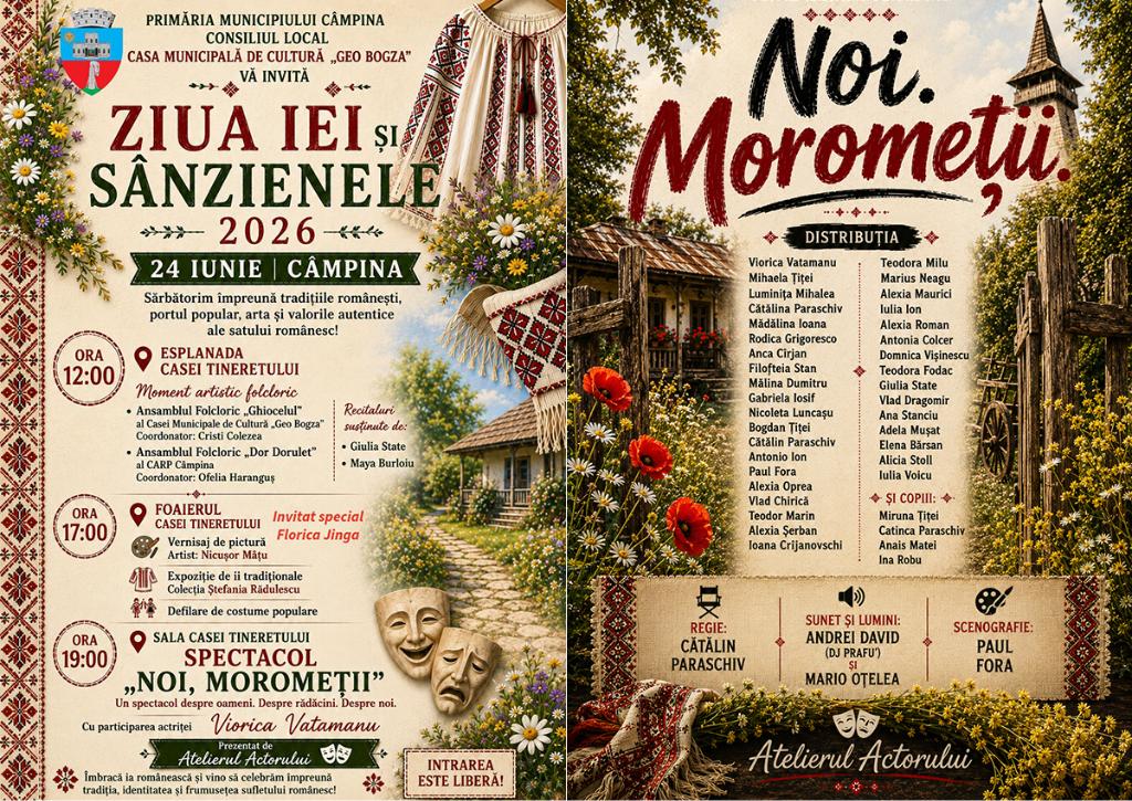 Câmpina sărbătorește Ziua Iei și Sânzienele. Evenimente superbe pe 24 iunie 2026 la Casa Tineretului