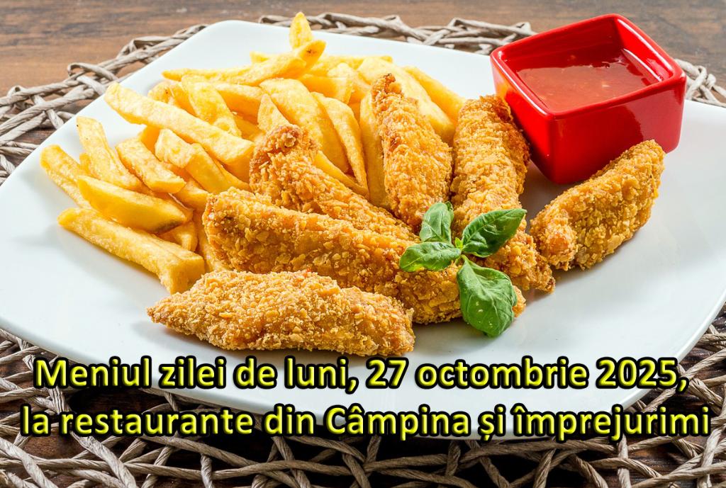 Luni, 27 octombrie 2025. Meniul zilei la restaurante din Câmpina și împrejurimi
