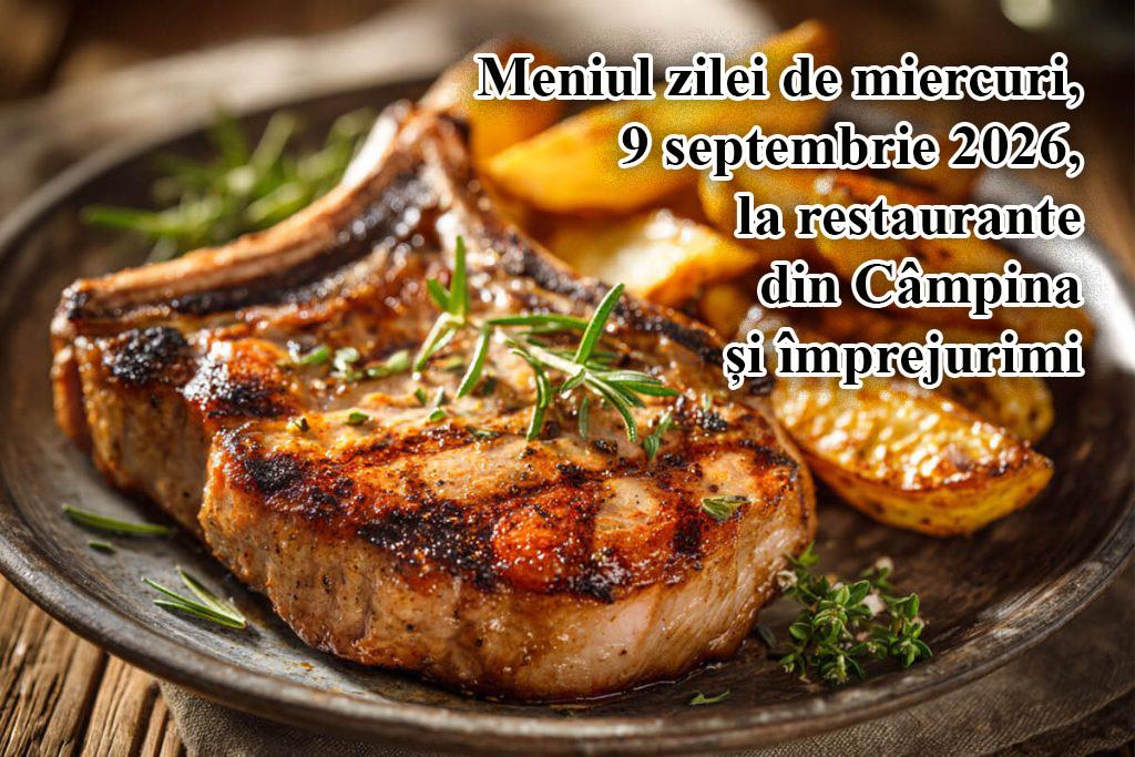 Miercuri, 9 septembrie 2026. Meniul zilei la restaurante din Câmpina și împrejurimi
