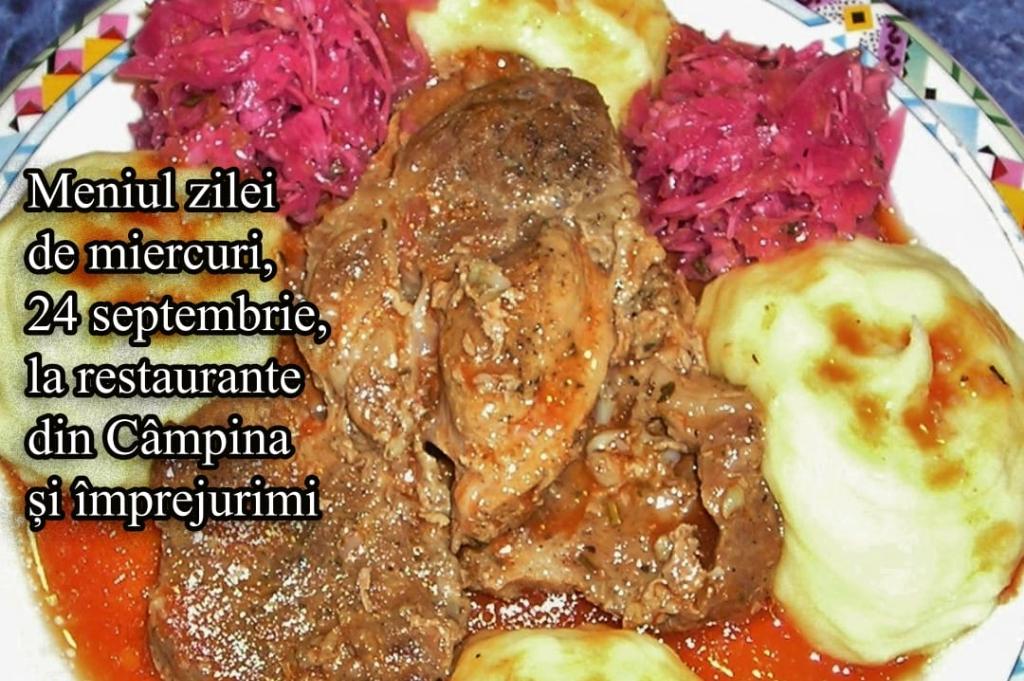 Miercuri, 24 septembrie 2025. Meniul zilei la restaurante din Câmpina și împrejurimi