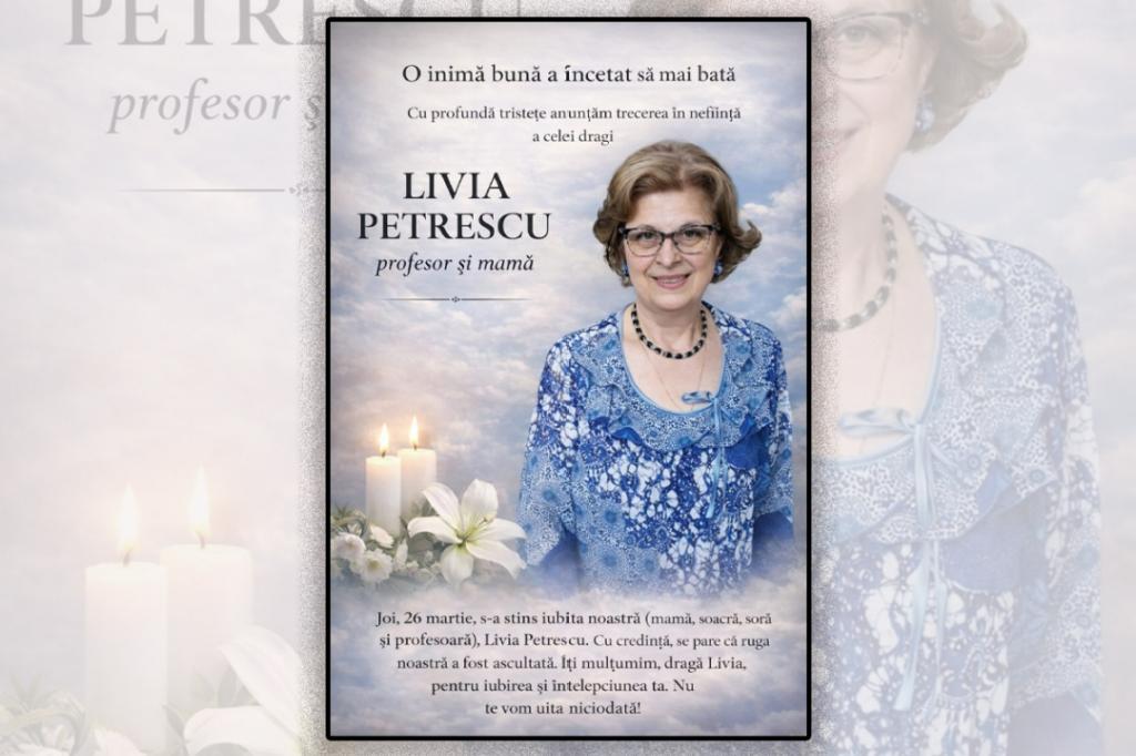 S-a stins din viață profesorul Livia Petrescu