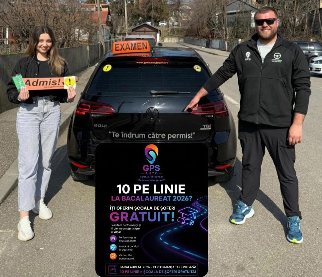 GPS Auto Câmpina oferă gratuitate la școala de șoferi pentru candidații care iau 10 la BAC
