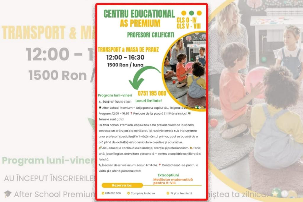 Au început înscrierile la After School Premium Câmpina