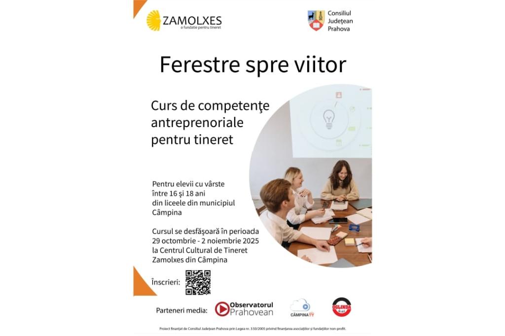 Fundația Zamolxes Câmpina organizează cursuri de competențe antreprenoriale pentru tineret