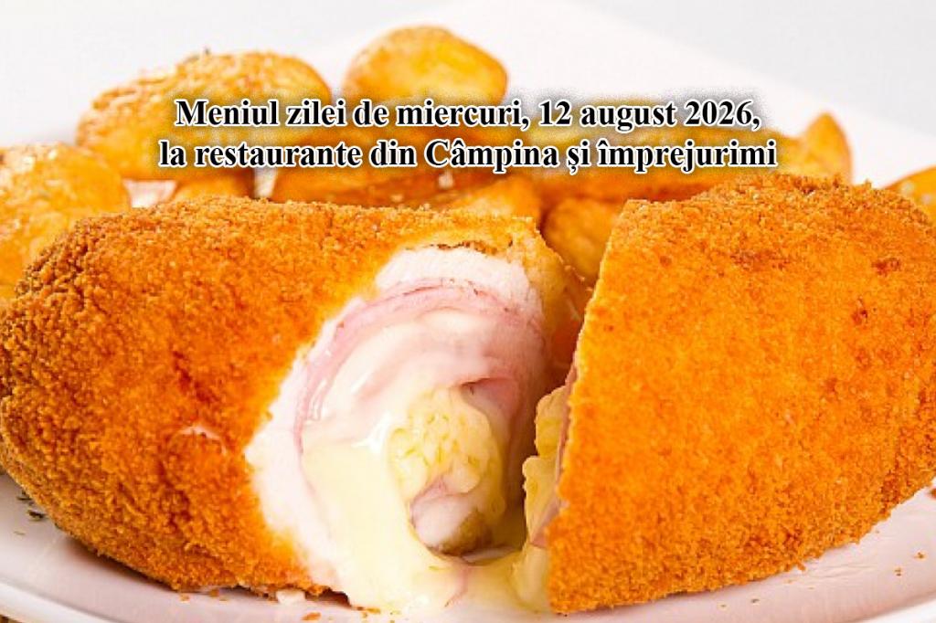 Miercuri, 12 august 2026. Meniul zilei la restaurante din Câmpina și împrejurimi