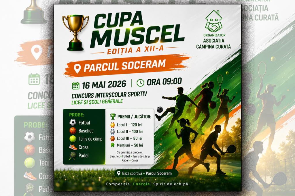 Sâmbătă, 16 mai, are loc ediția a XII-a a Cupei Muscel. Padelul - noua disciplină sportivă din program