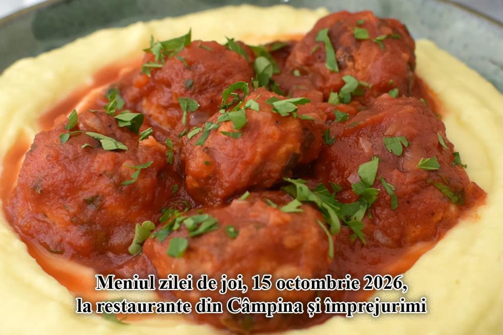 Joi, 15 octombrie 2026. Meniul zilei la restaurante din Câmpina și împrejurimi
