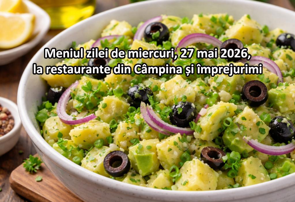 Miercuri, 27 mai 2026. Meniul zilei la restaurante din Câmpina și împrejurimi