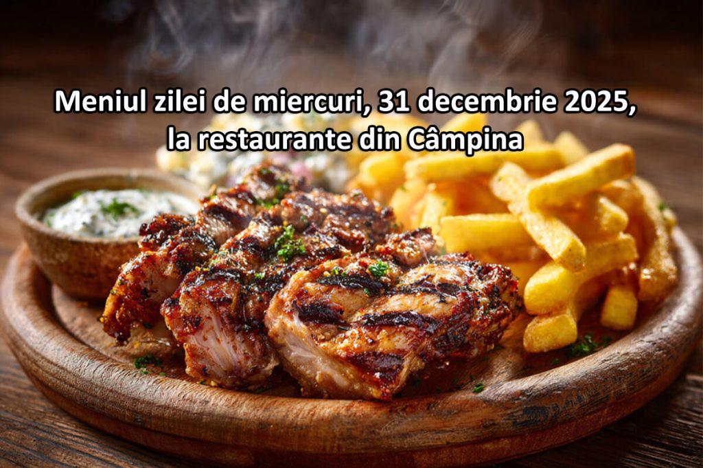 Miercuri, 31 decembrie 2025. Meniul zilei la restaurante din Câmpina și împrejurimi