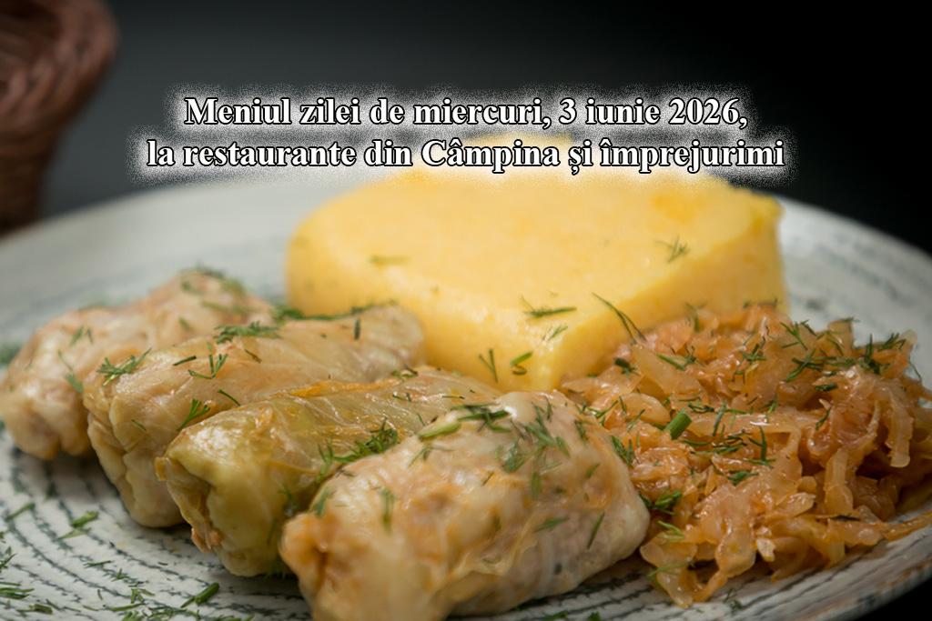 Miercuri, 3 iunie 2026. Meniul zilei la restaurante din Câmpina și împrejurimi