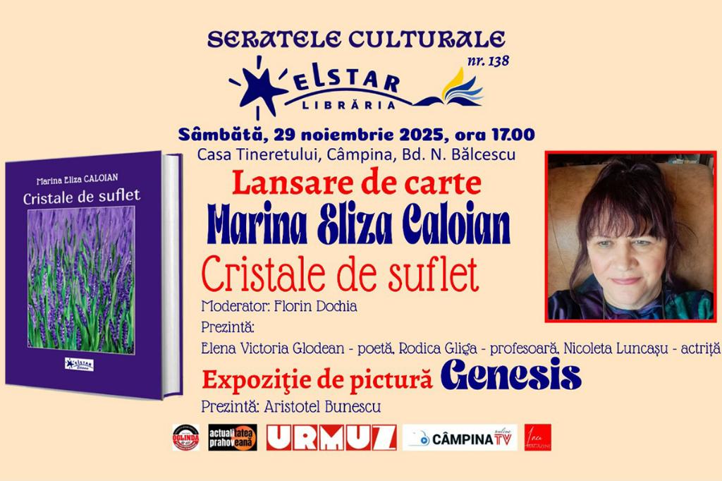 Sâmbătă după-amiază, la Casa Tineretului, lansare de carte și expoziție de pictură