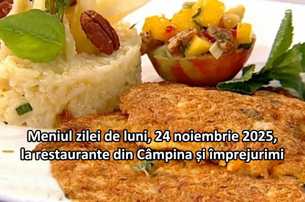 Luni, 24 noiembrie 2025. Meniul zilei la restaurante din Câmpina și împrejurimi