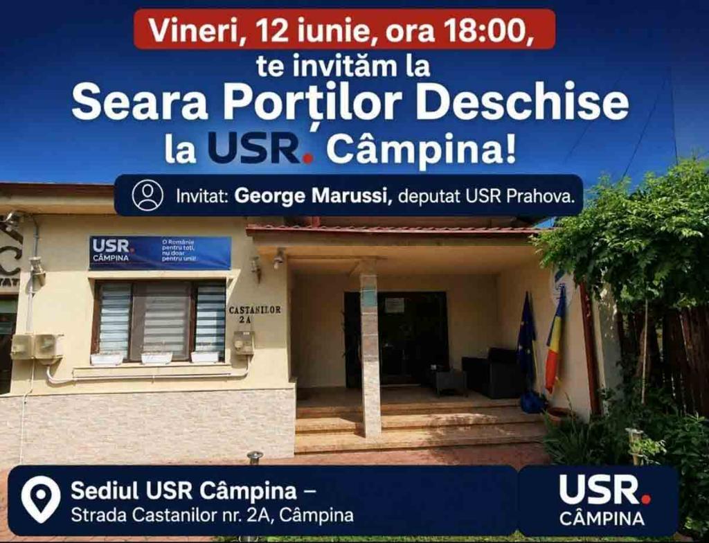 Inițiativă inedită. Seara porților deschise la un partid politic - USR Câmpina